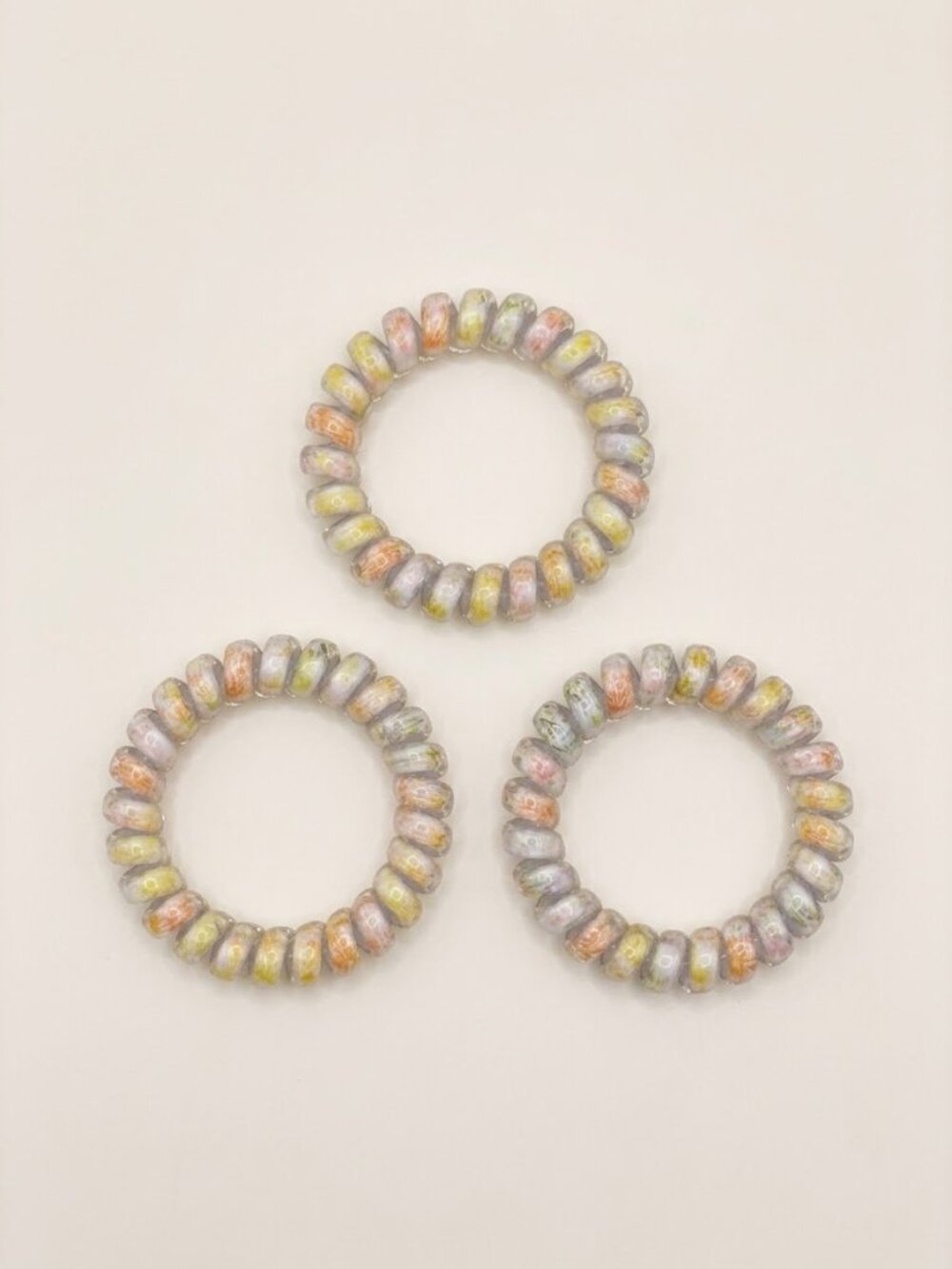 Set of 3 Pastel Confetti Spiral Hair Ties